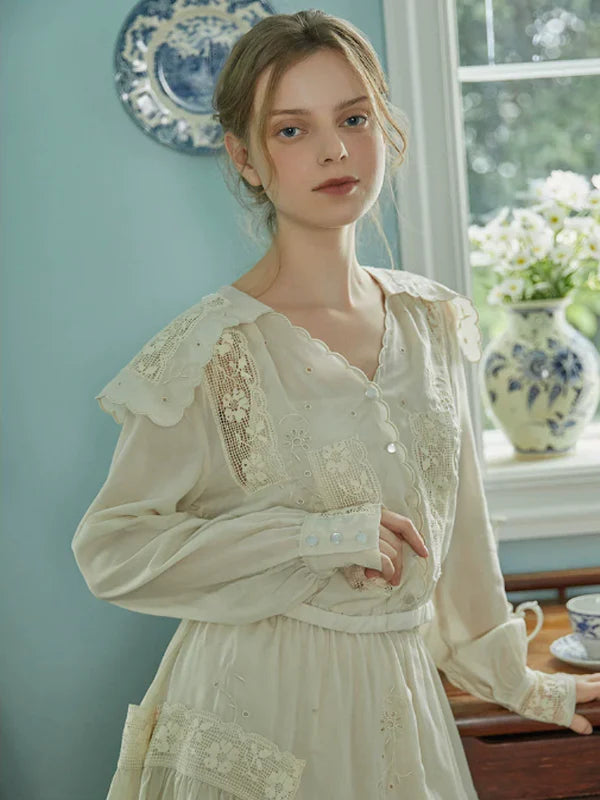 Autumn's Serene Verse Dress