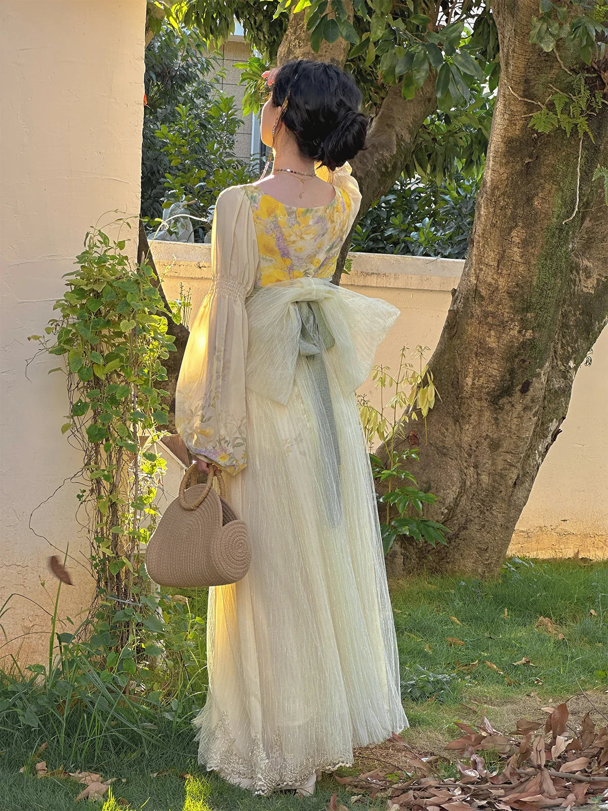 Ethereal Floral Elegance Tulle Dress