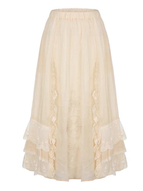 Forest Whisper Embroidered Ramie Skirt