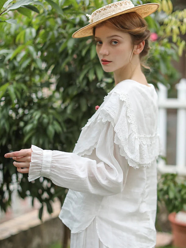 Lucy's Retro Floral Elegance Blouse