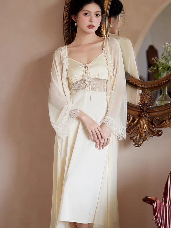 Pure Elegance Yellow Nightgown Set