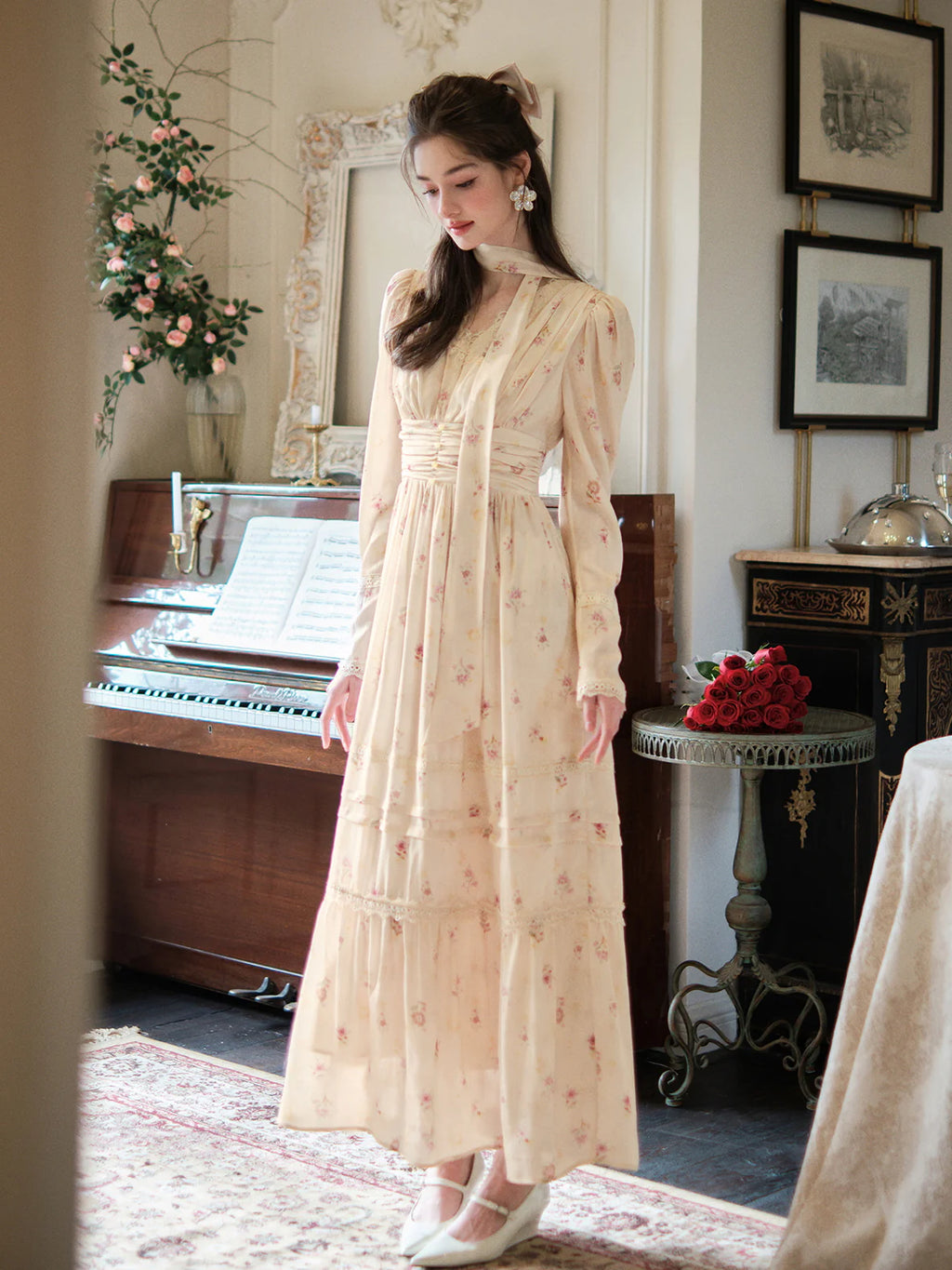 Whispering Roses Vintage Lace Dress