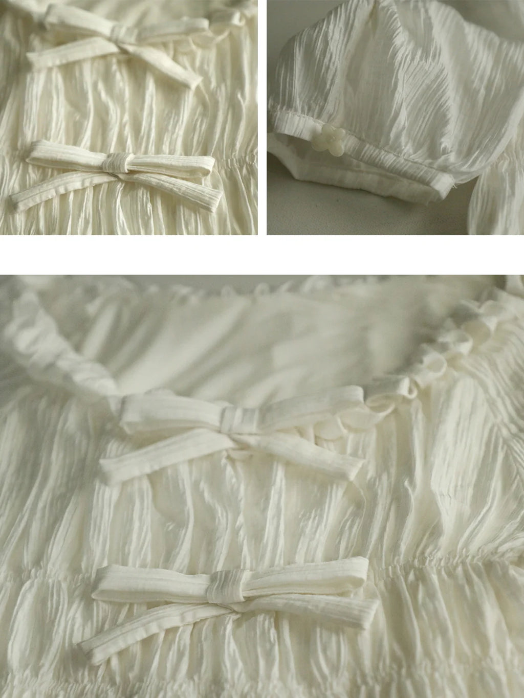 Ethereal Cottage Bow White Dress