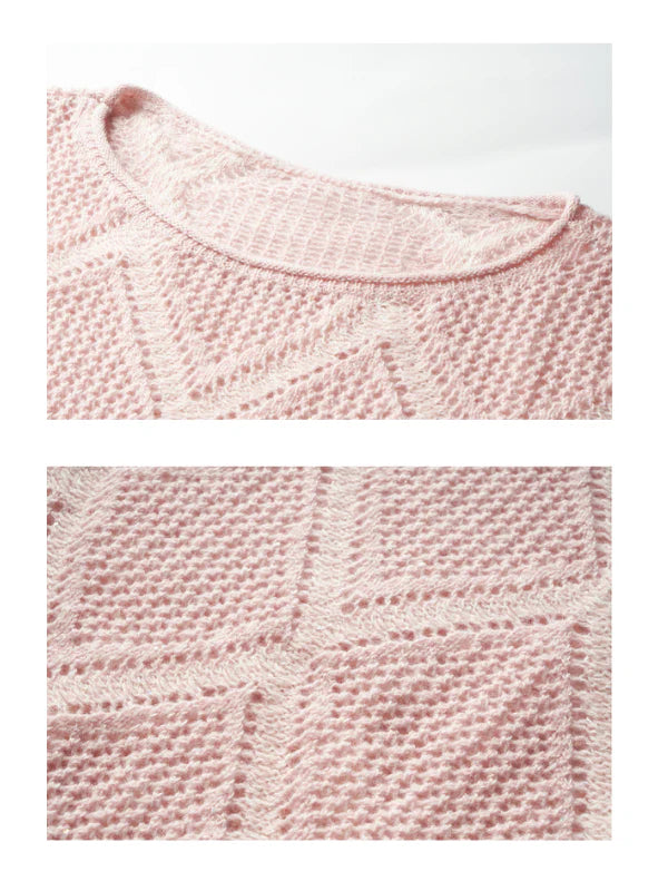 Blush Diamond Knit Loose Sweater