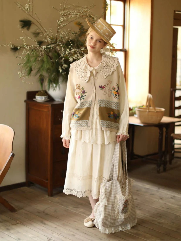 Lace Garden Cotton Petticoat Skirt