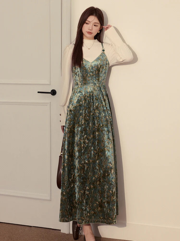 Enchanted Forest Velvet Dress