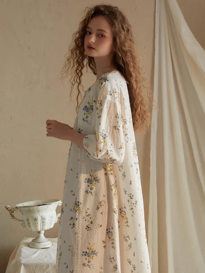 Blossom Whisper Vintage Cotton Nightgown