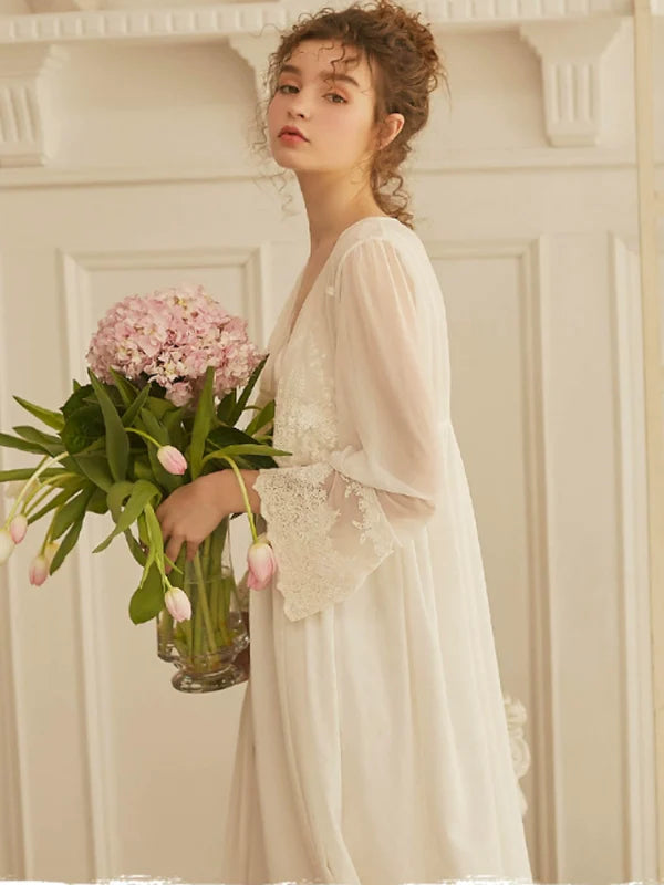 Serene Lace Elegance Nightgown