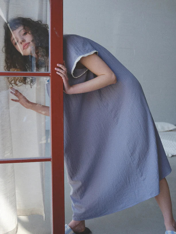 Blue Lace Ribbon Nightgown