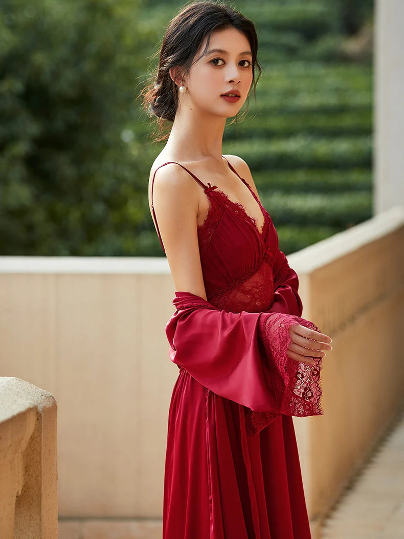 Grace's Lace Delight Nightgown Set