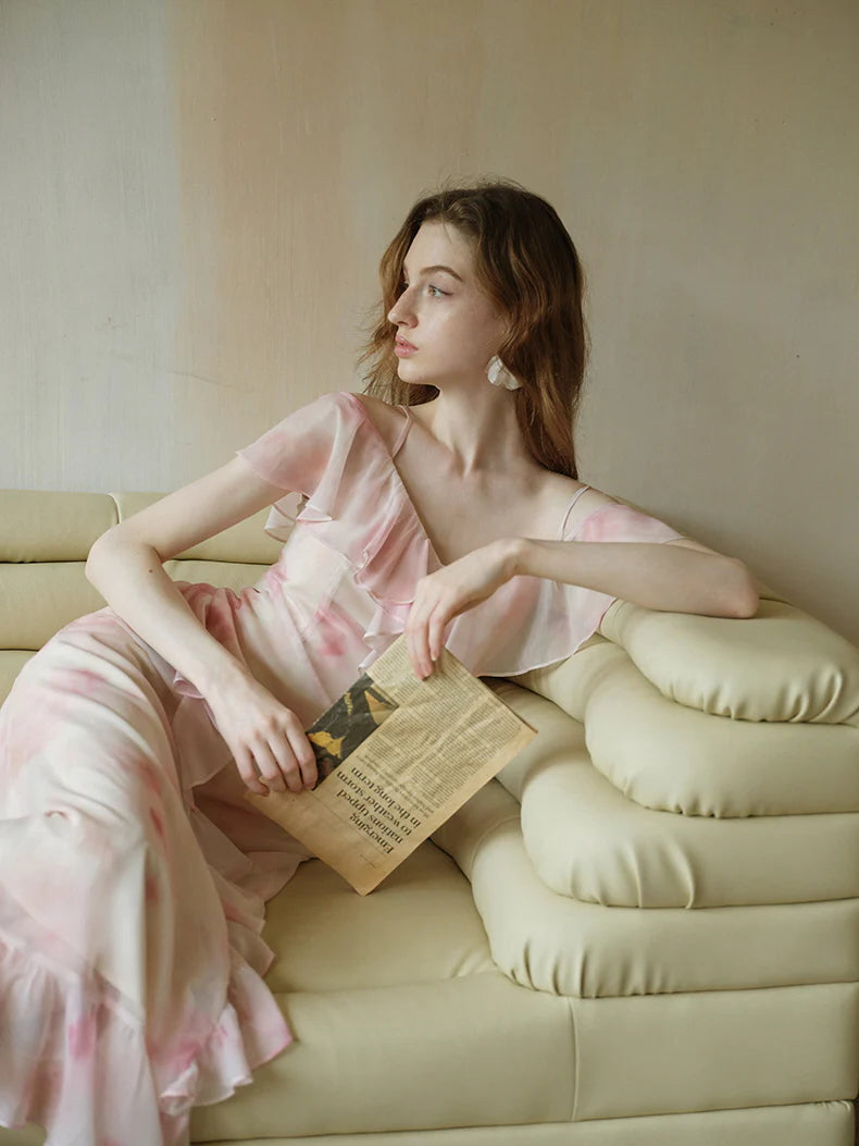 Watercolor Ruffle Fairy Slip Dress