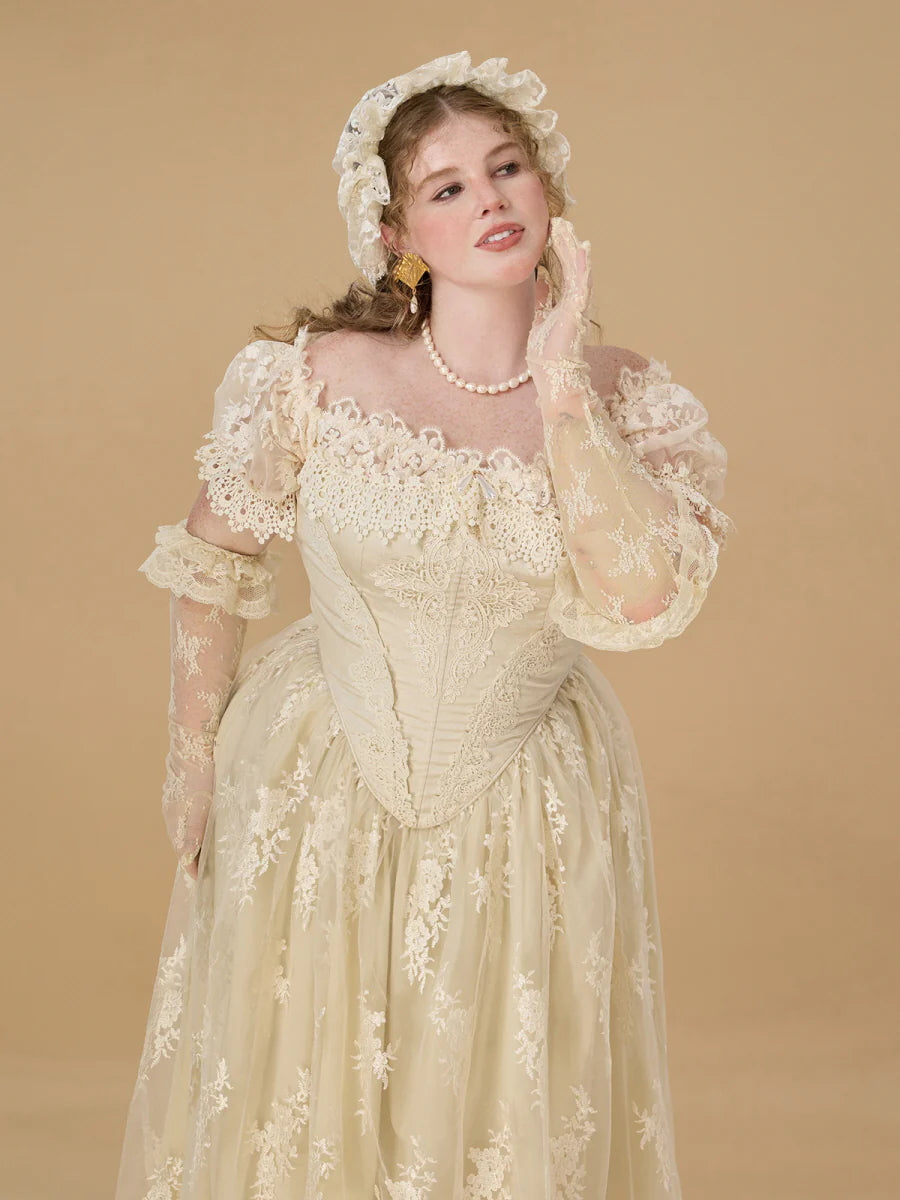 Royal Ivory Lace Ball Gown