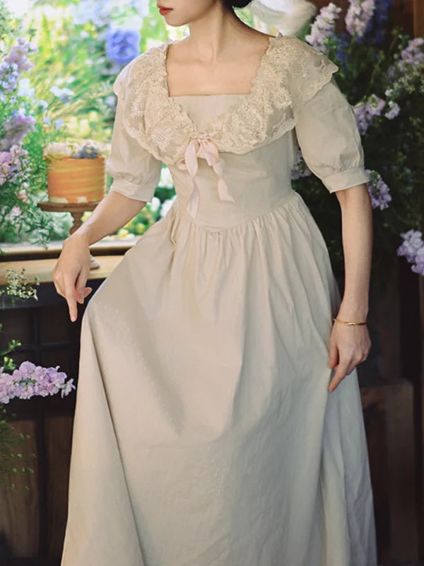 Vintage Charm Cream Lace Dress