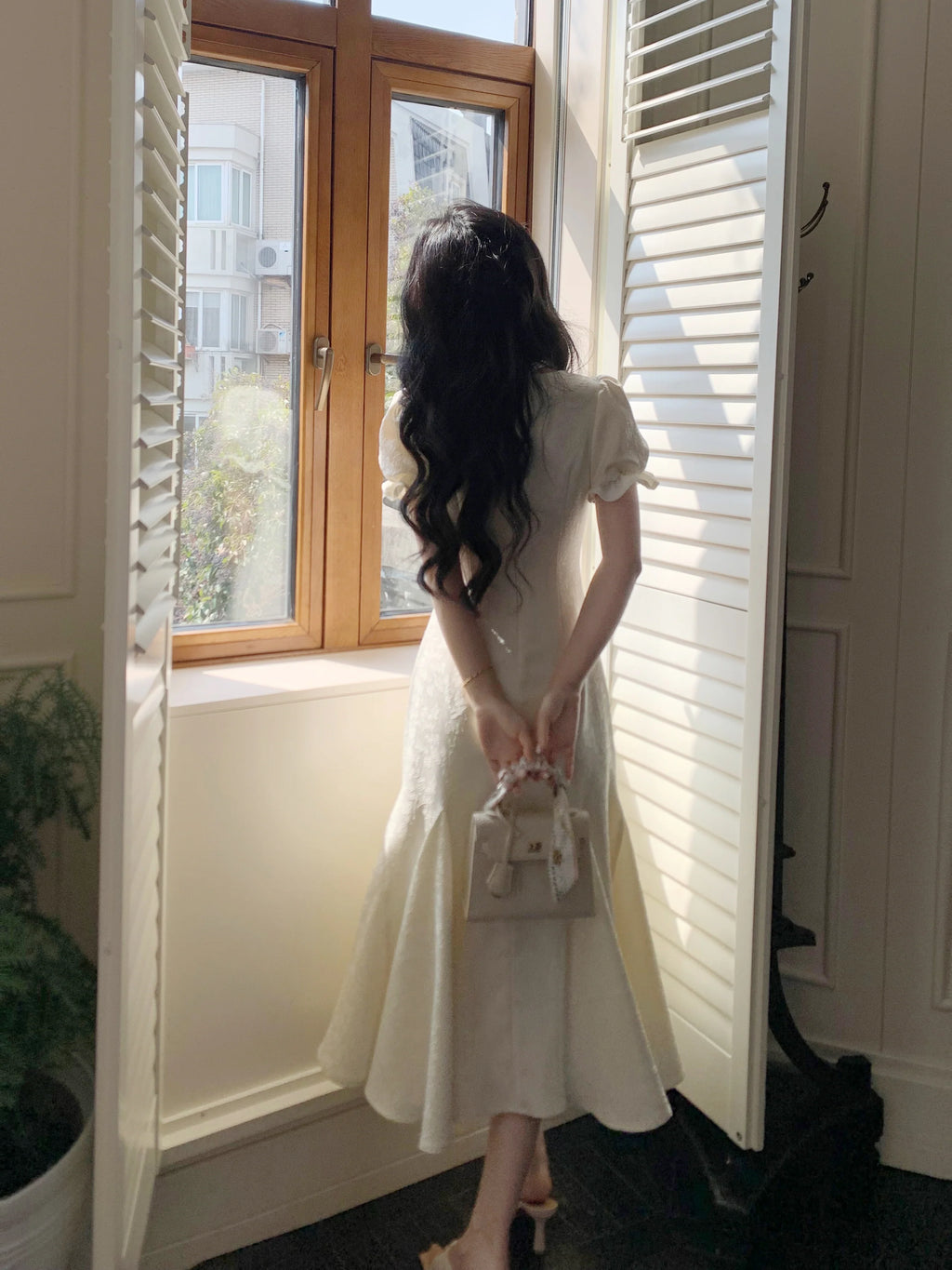 Cubic-Embellished Jacquard Princess Dress