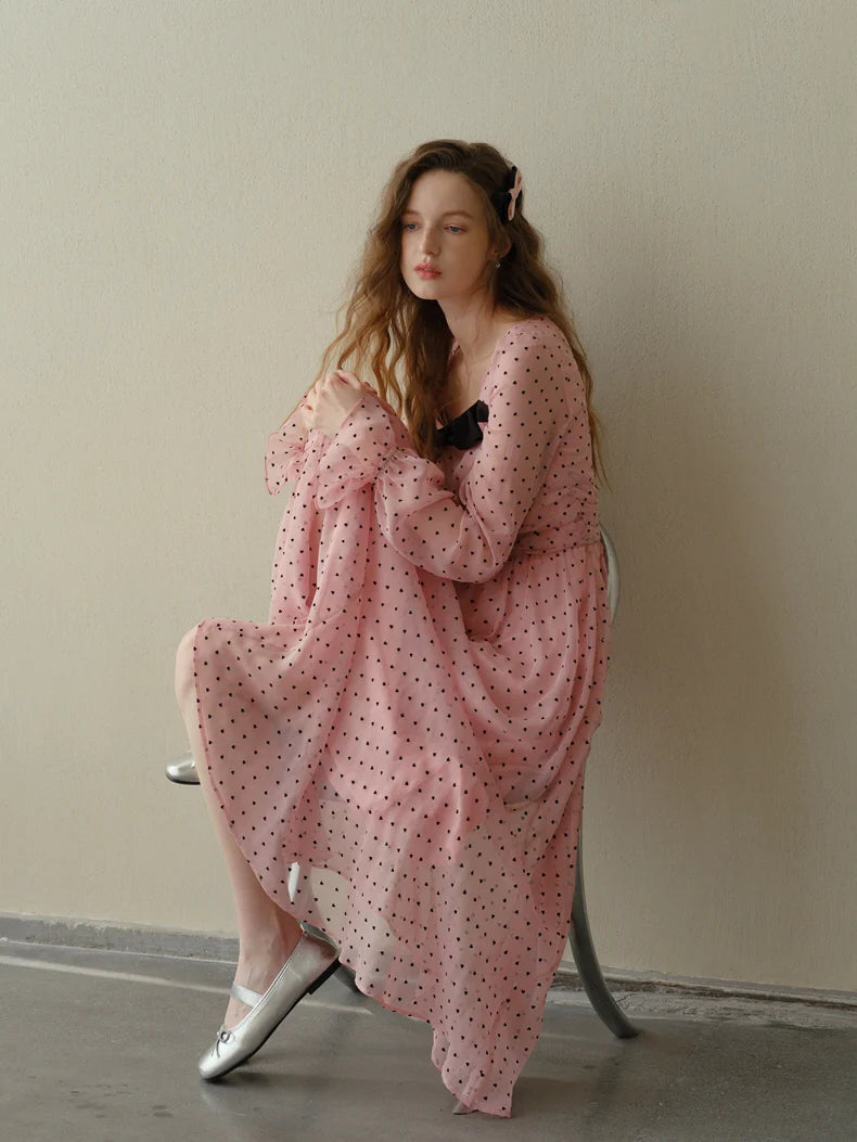 Sweetheart Dot Bow Dress