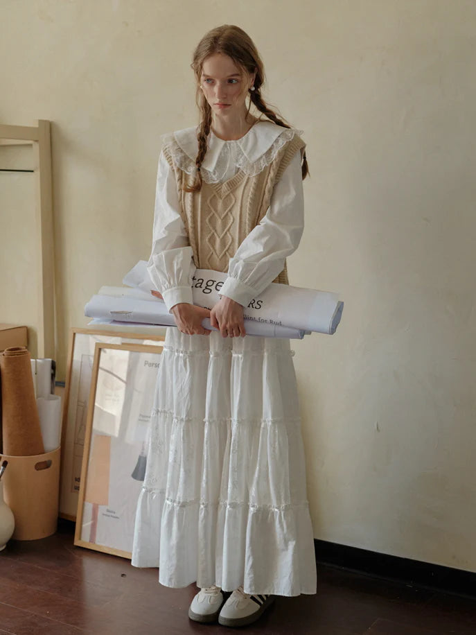 Dreamy Lace Tiered Maxi Skirt