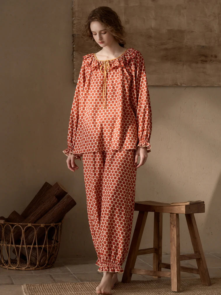 Vintage Polka Dot Pajama Set