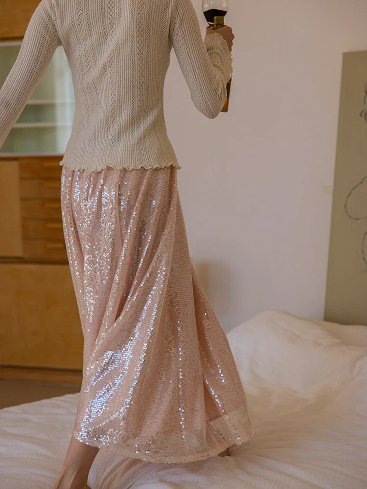 Moonlit Sparkle Sequin Tulle Skirt