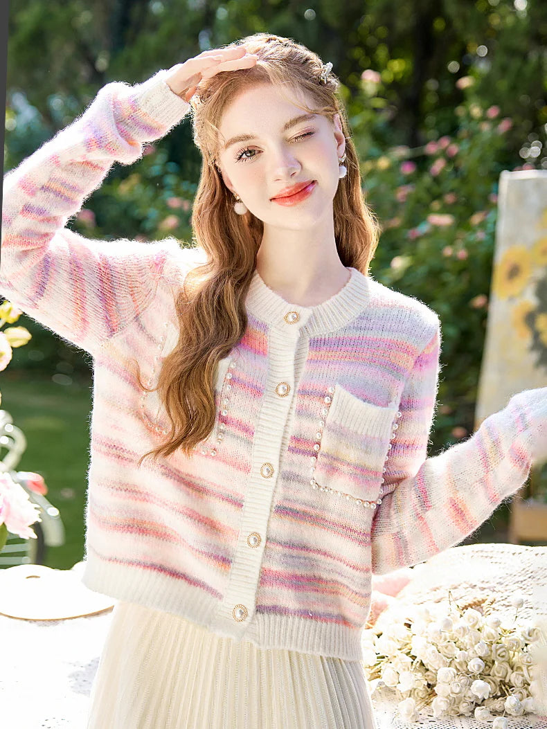 Pastel Dream Striped Cozy Cardigan