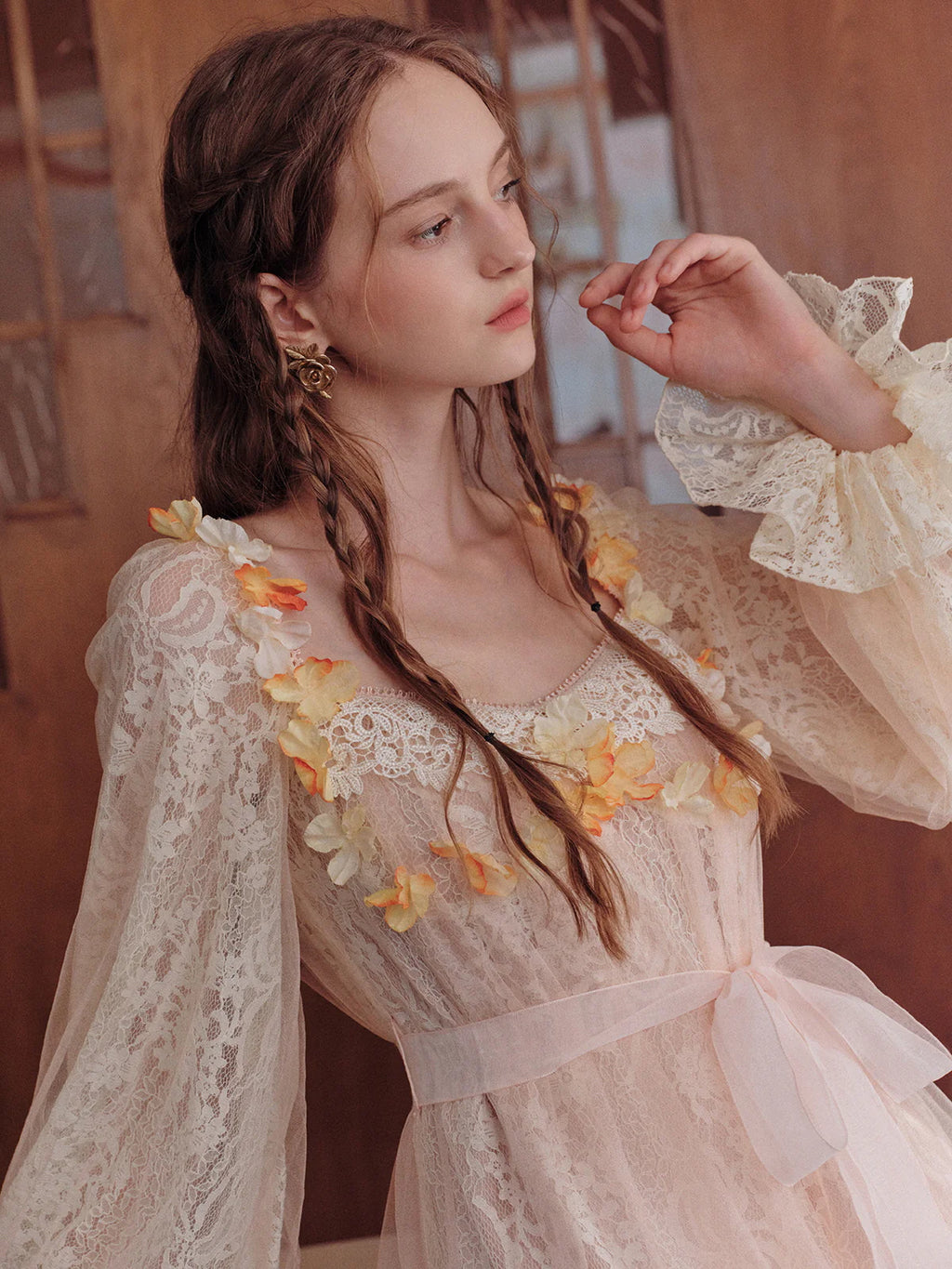 Sunset Blossom Lace Dress