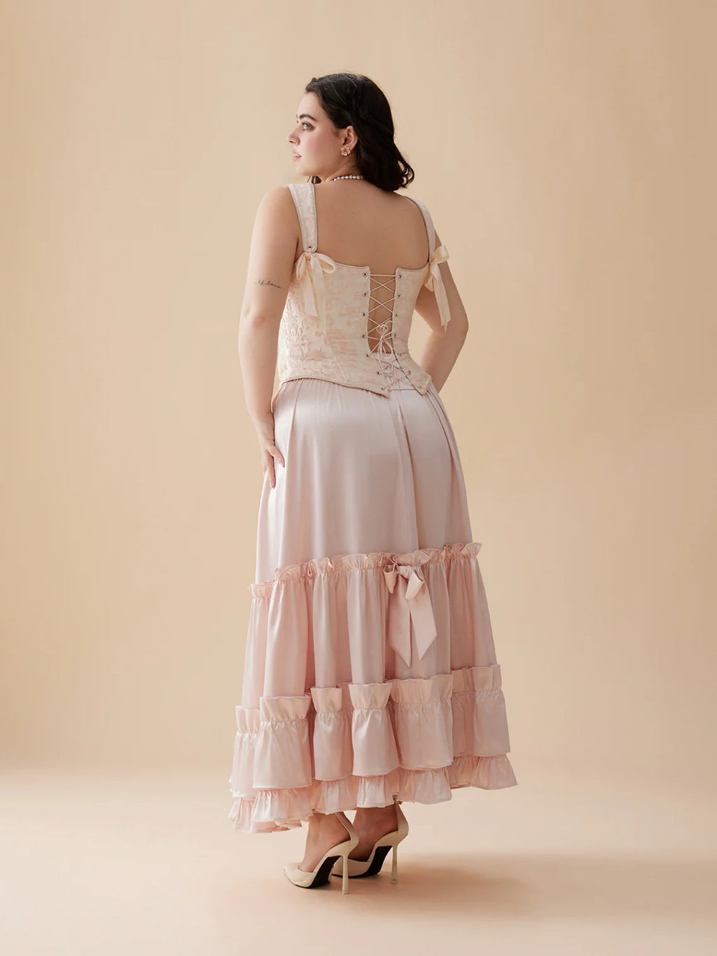 Blush Garden Rose Corset & Tiered Skirt