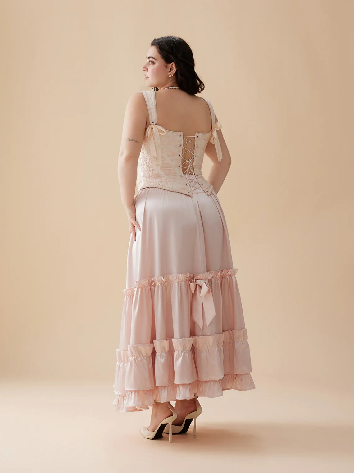 Blush Garden Rose Corset & Tiered Skirt