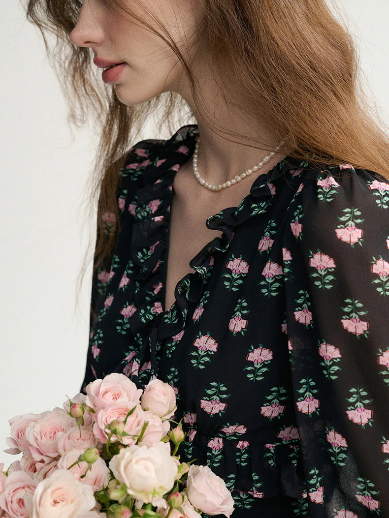 Midnight Rose Vintage Blouse