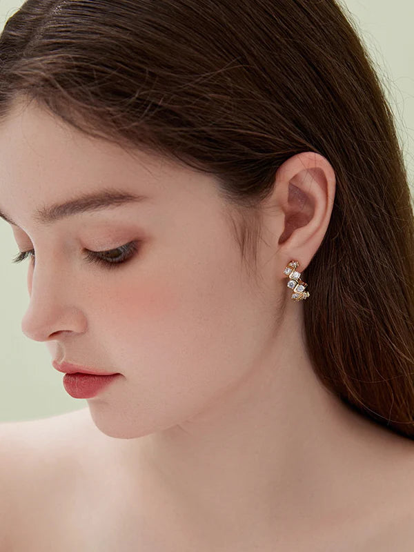 Dazzling Crystal Hoop Earrings