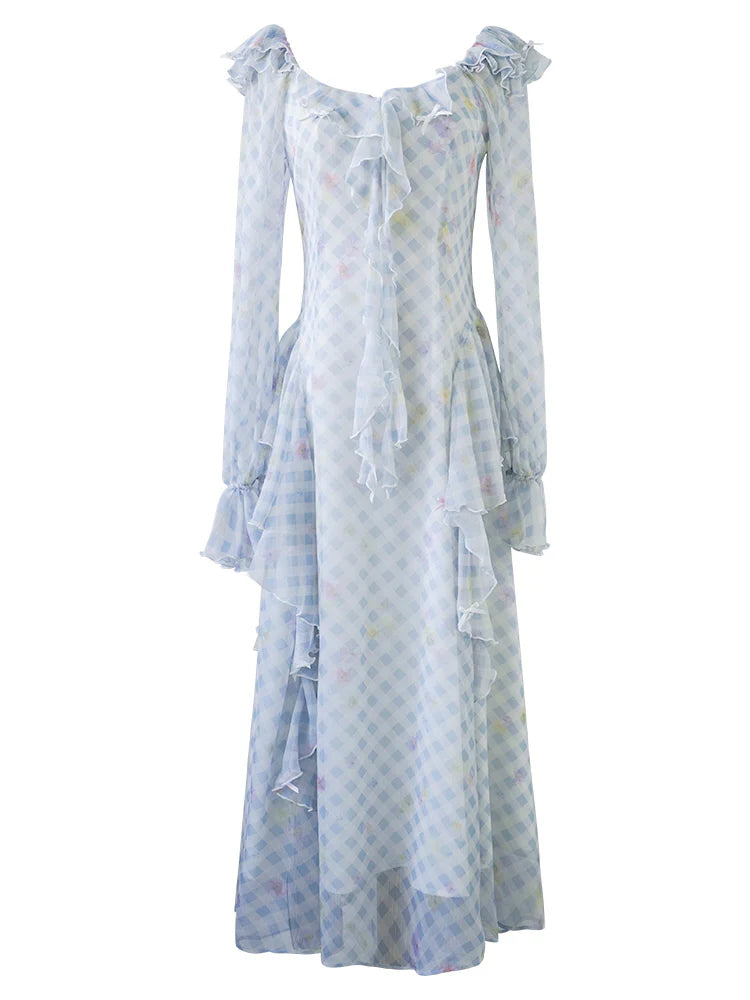 Blue Gingham Ruffle Dream Dress