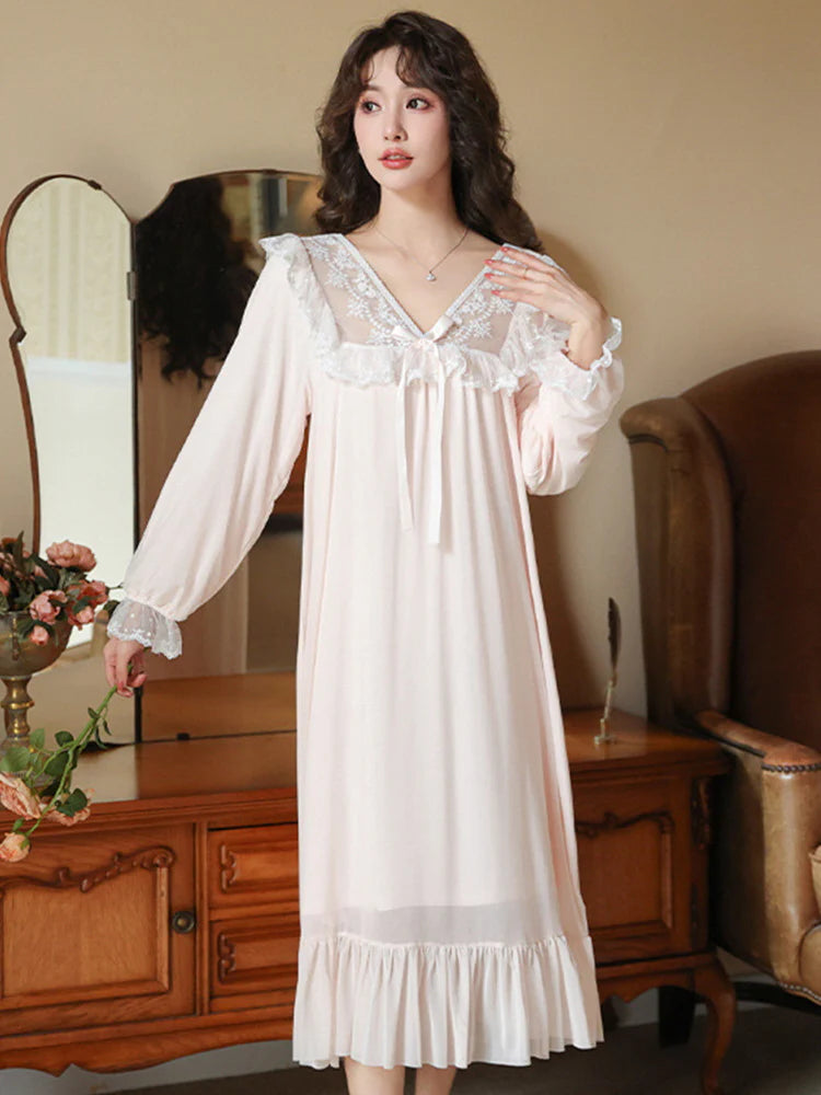 Moonlit Vintage Lace Nightgown