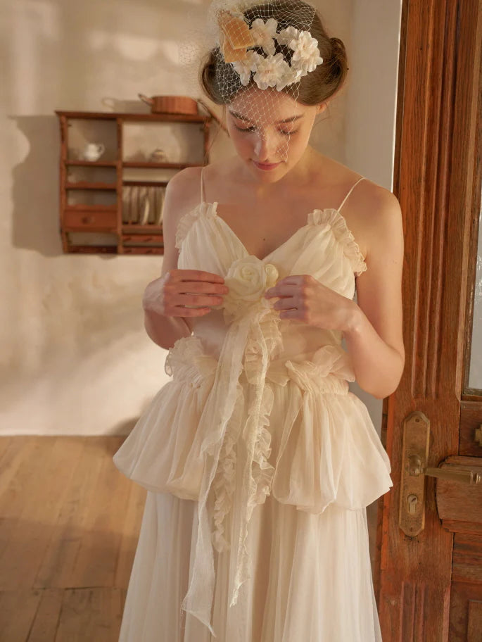 Ivory Bloom Corset Top and Skirt