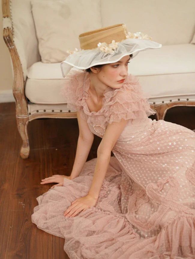 Blush Heart Ruffle Tulle Dress