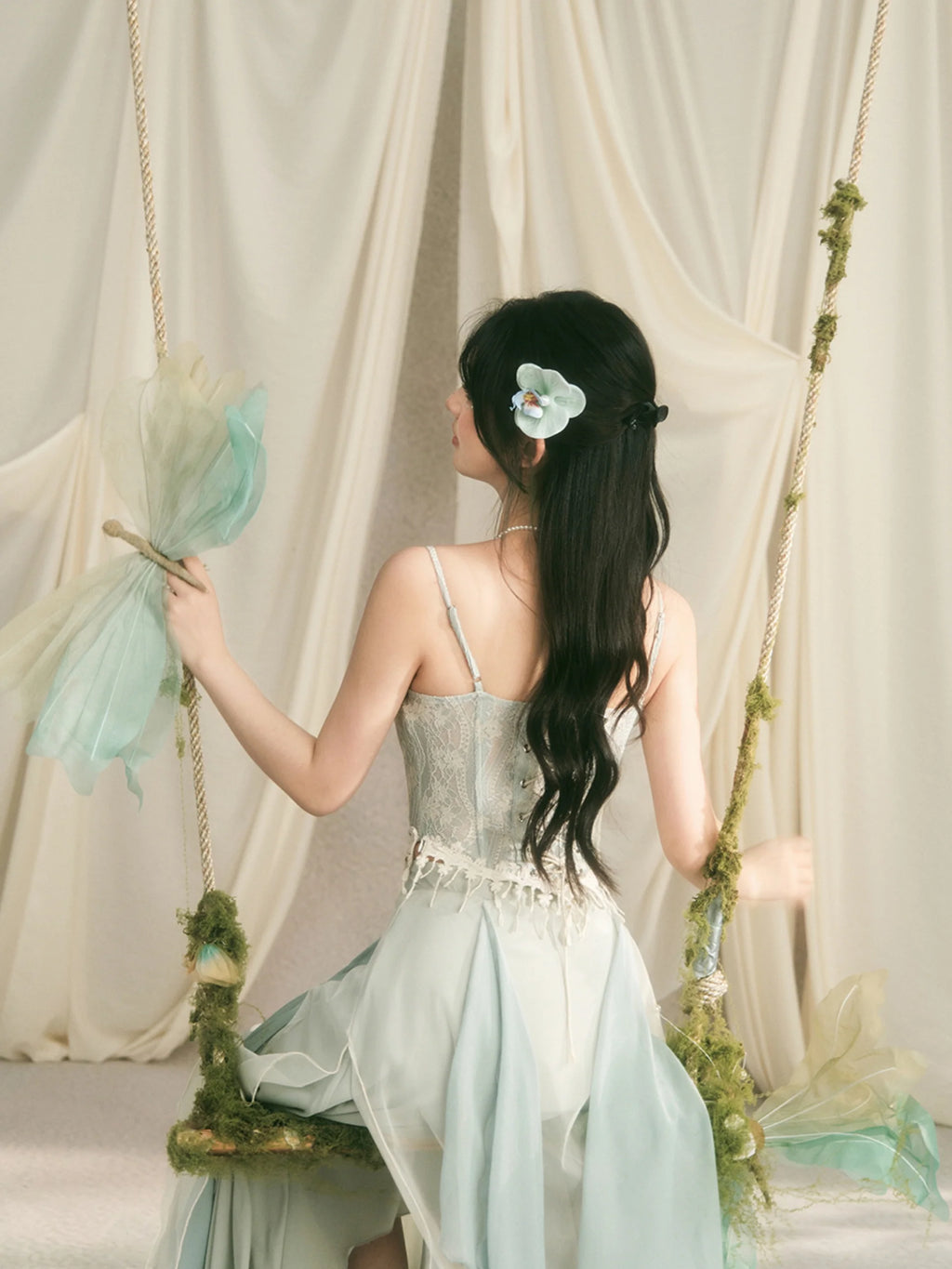 Ethereal Lace Corset & Dreamy Chiffon Skirt