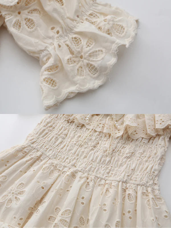 Ruffle Neckline Vintage Daisy Garden Dress