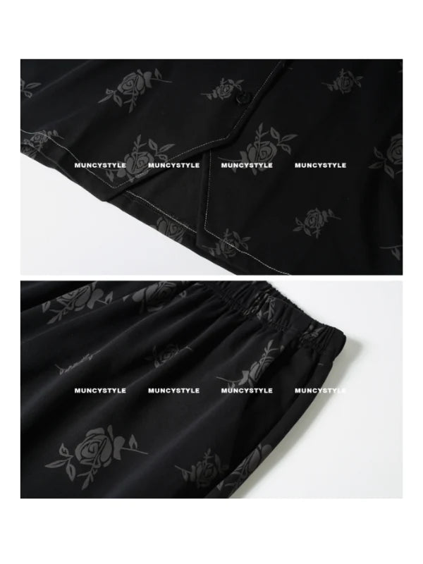 Black Rose Vintage Pajama Set