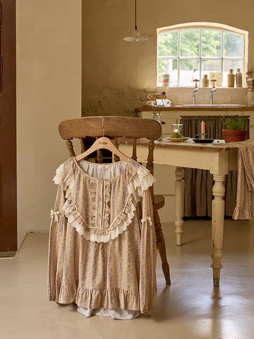 Vintage Ruffle Cotton Pajama Set