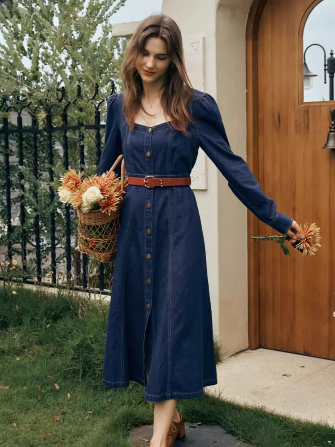 Vintage Indigo Denim Dress