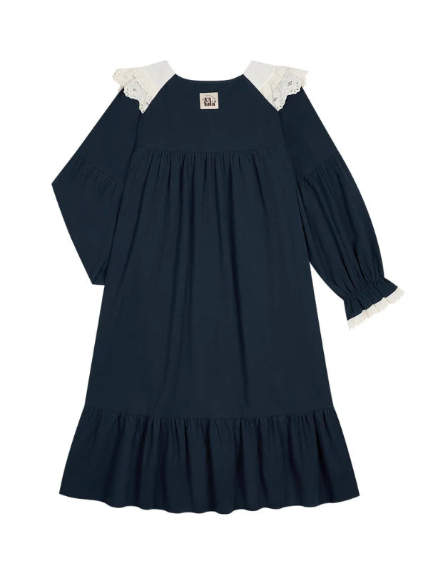 Midnight Lace Collar Nightgown