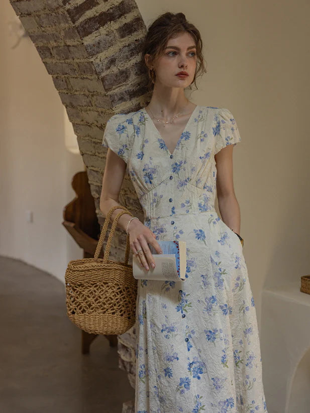 Blue Blossom Vintage Lace Dress
