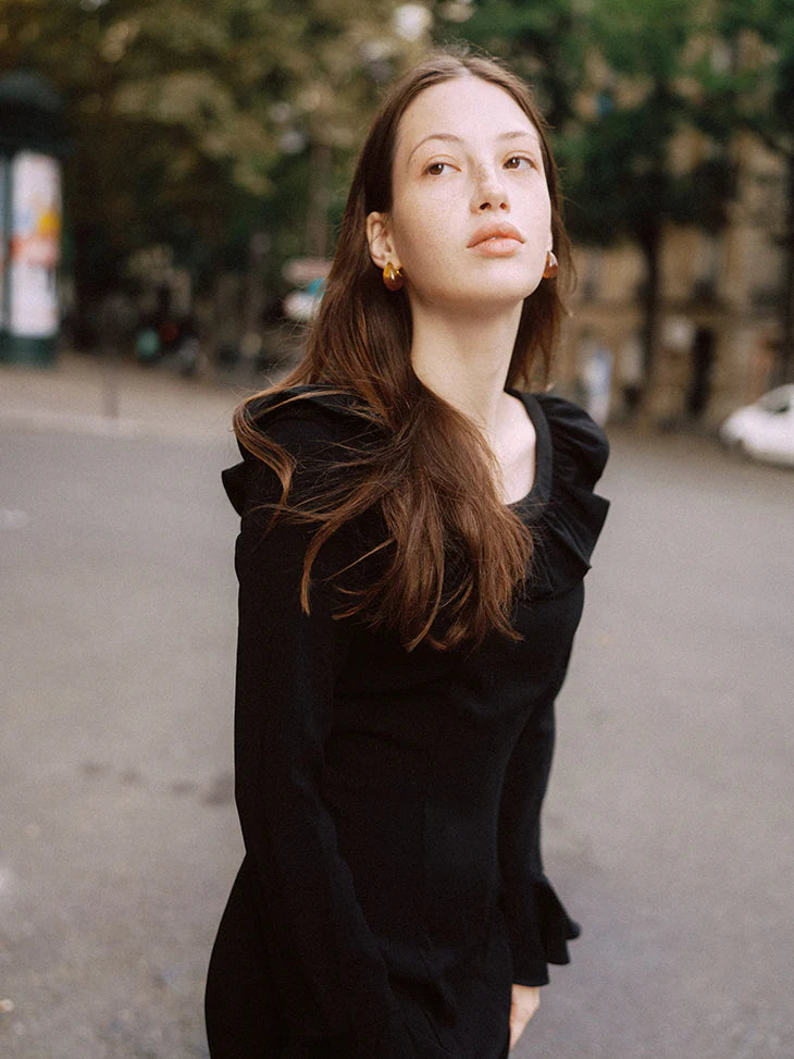 Midnight Ruffle Romance Dress