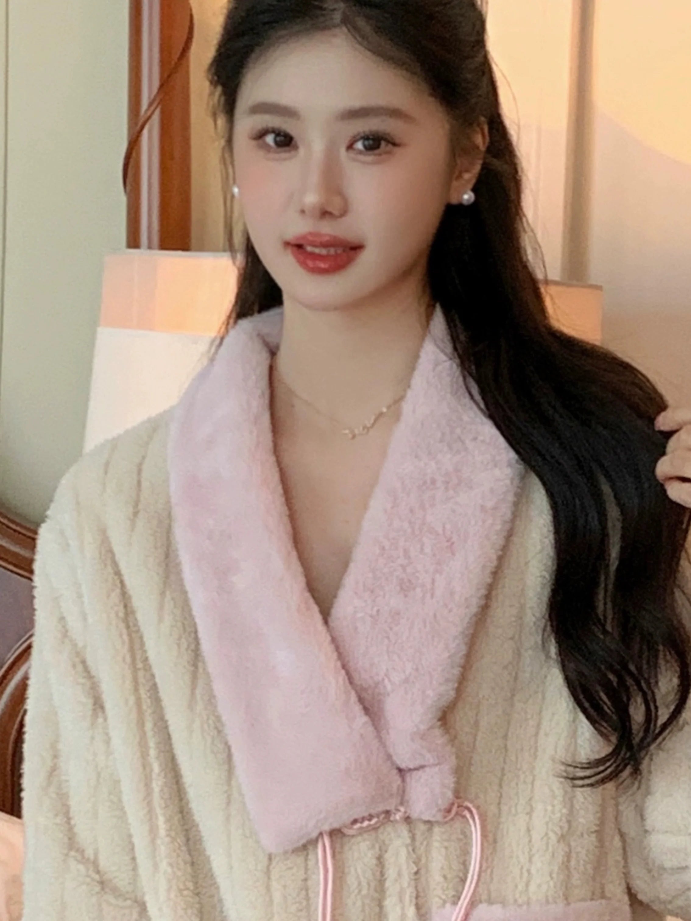 Plush Velvet Winter Shawl Robe