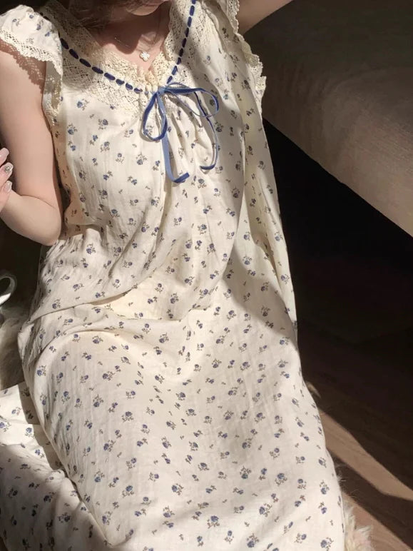 Bluebud Lace Ribbon Nightgown