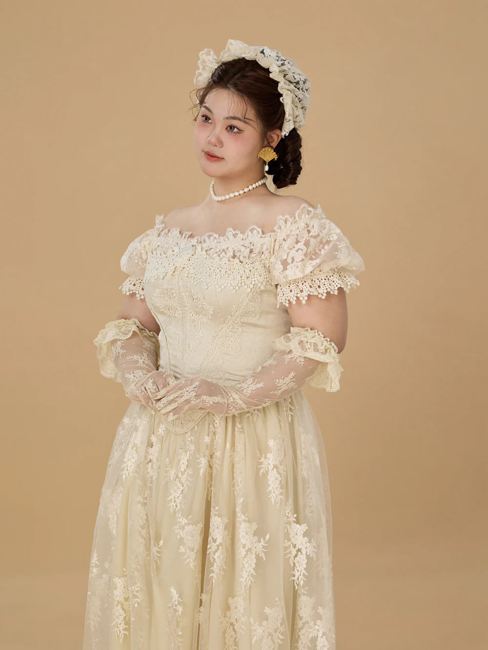 Royal Ivory Lace Ball Gown