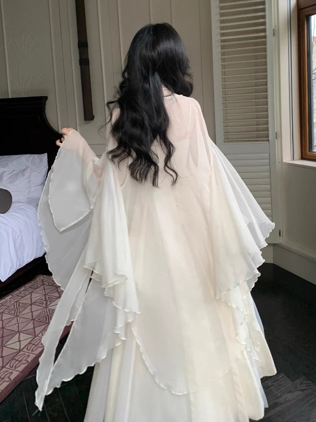 Ivory Lace and Pleats Princess Dress