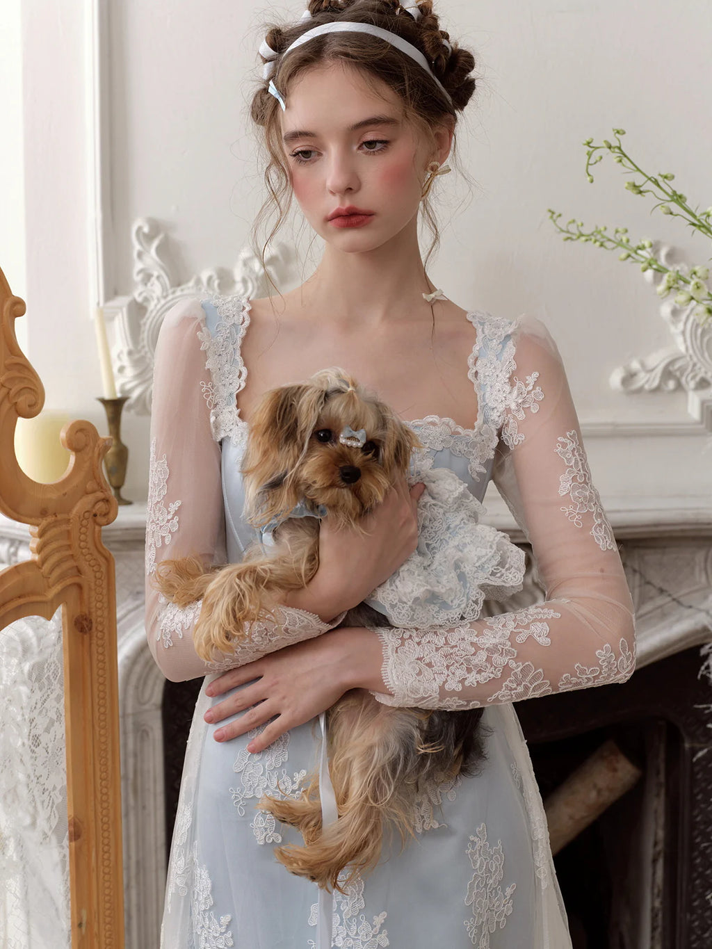 Enchanted Blue Lace Fairytale Gown