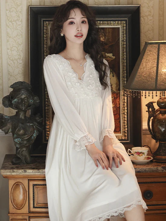 Vintage Dream Lace White Nightgown