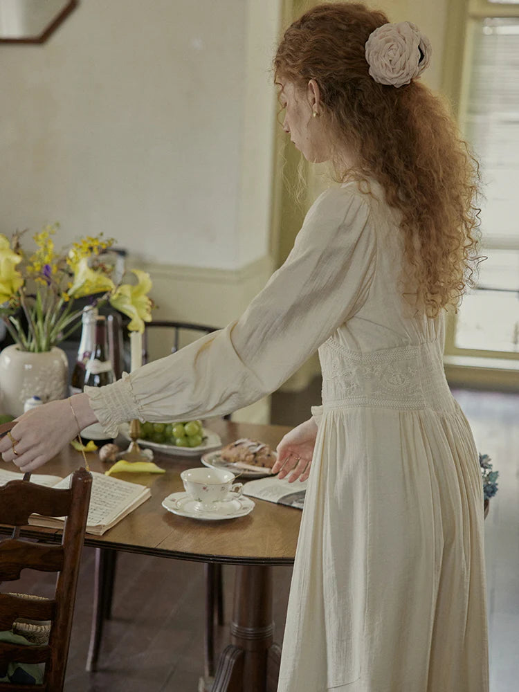 Botanical Elegance Puff Sleeve Dress