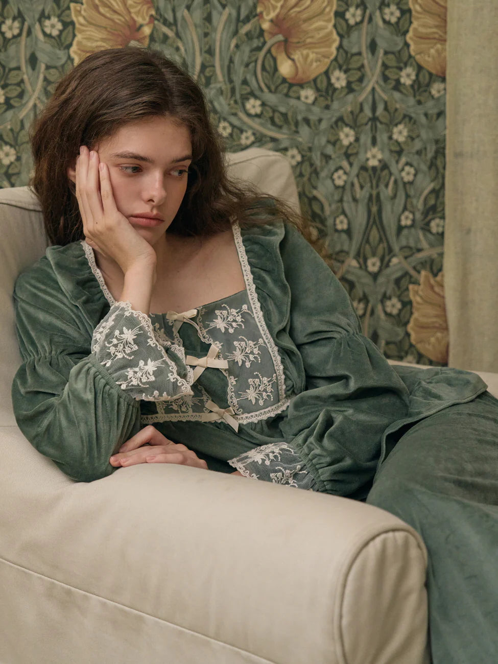 Velvet Garden Lace Pajama Set