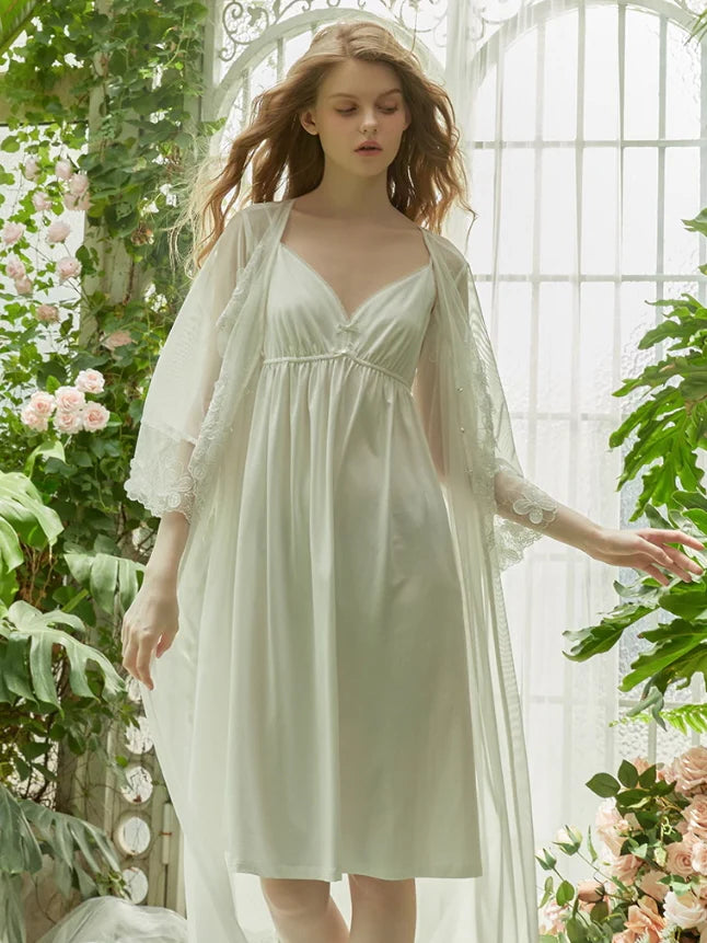 Blush Lace Fantasy Nightgown Set