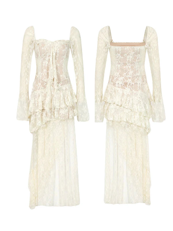 Ethereal Lace Layered Dress